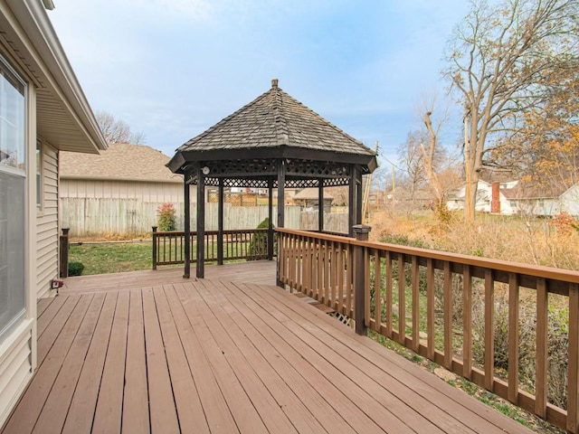 deck featuring a gazebo