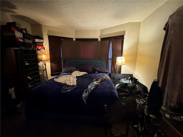 bedroom with a textured ceiling