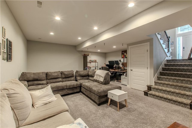 view of carpeted living room