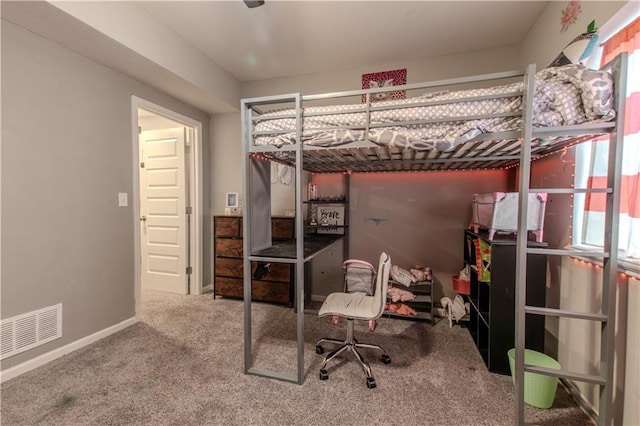 bedroom featuring carpet flooring