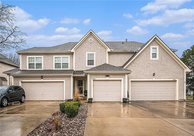 view of front of property featuring a garage