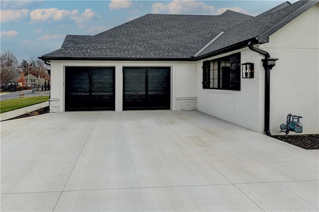 exterior space featuring a garage