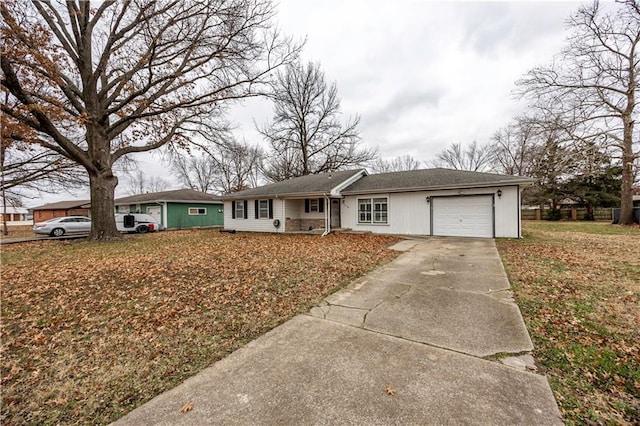 ranch-style home with a garage