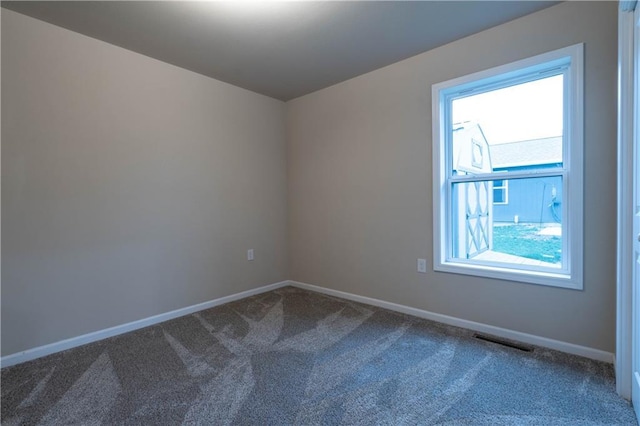 unfurnished room featuring carpet flooring and plenty of natural light