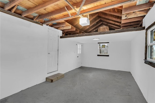 interior space with wooden ceiling