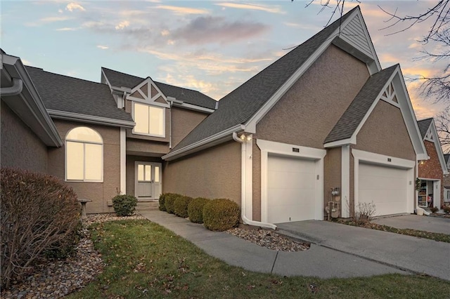 view of front of home with a garage