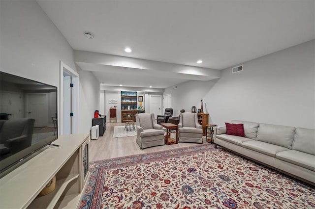 living room featuring wood-type flooring