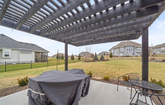 view of patio / terrace featuring a pergola