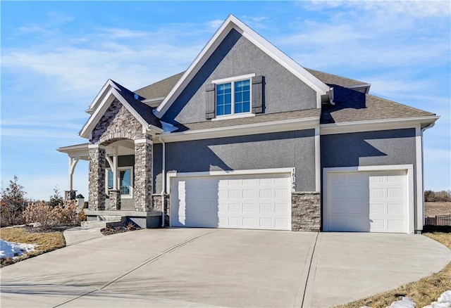 craftsman-style house featuring a garage