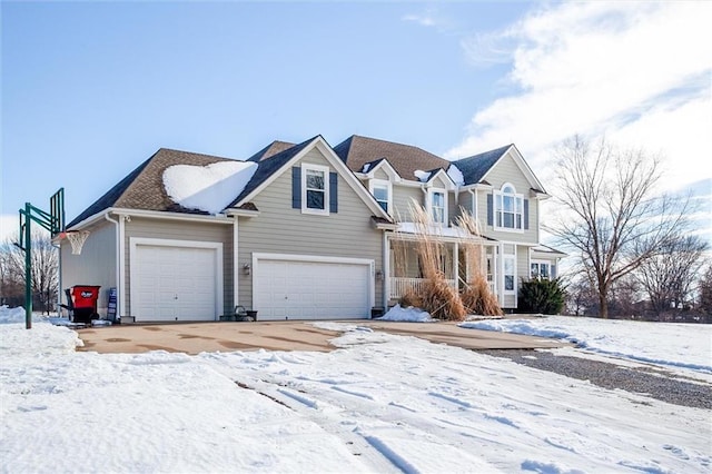 view of front of property featuring a garage