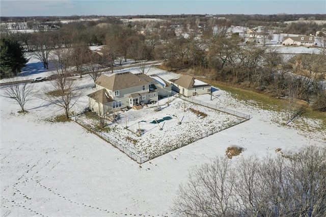 view of snowy aerial view