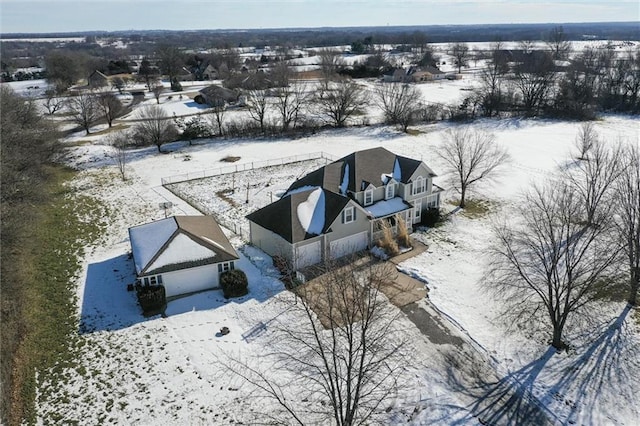 view of snowy aerial view