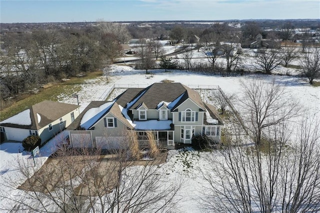 view of snowy aerial view