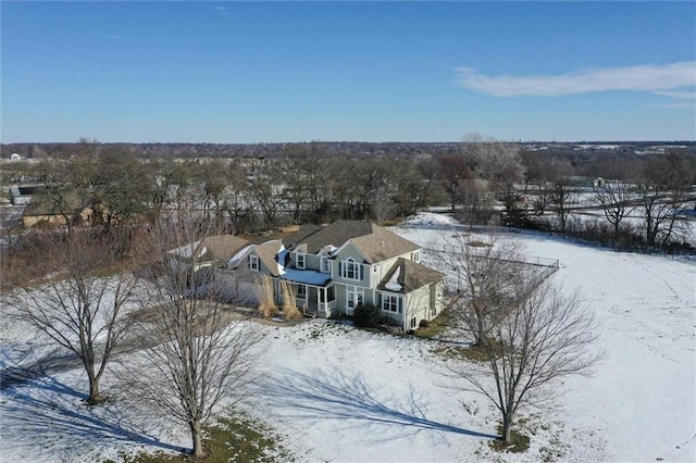 view of snowy aerial view