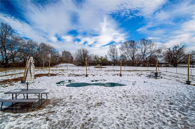 view of snowy yard