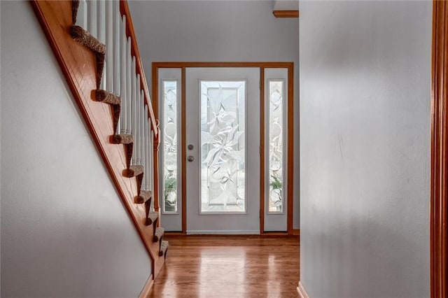 entrance foyer featuring light hardwood / wood-style flooring