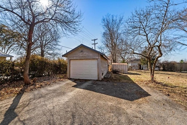 detached garage with driveway