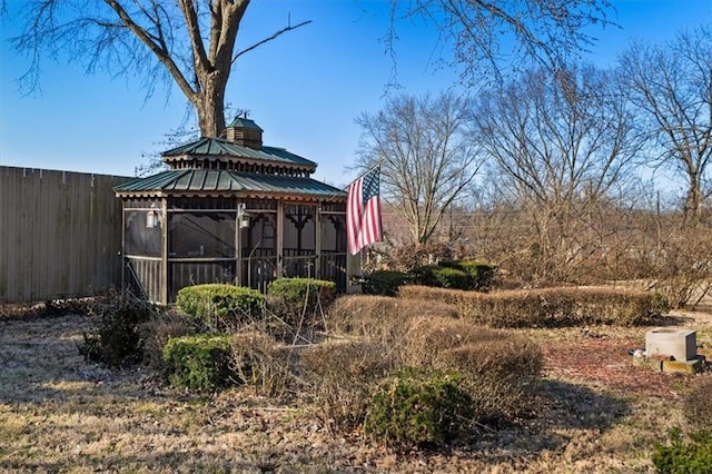 view of yard featuring fence