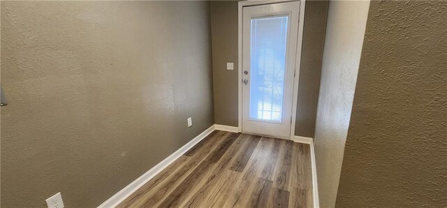 doorway featuring hardwood / wood-style floors