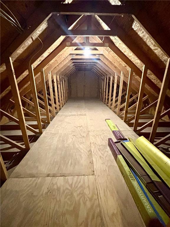 view of unfinished attic