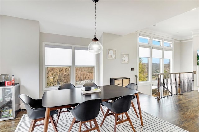 dining room with hardwood / wood-style flooring