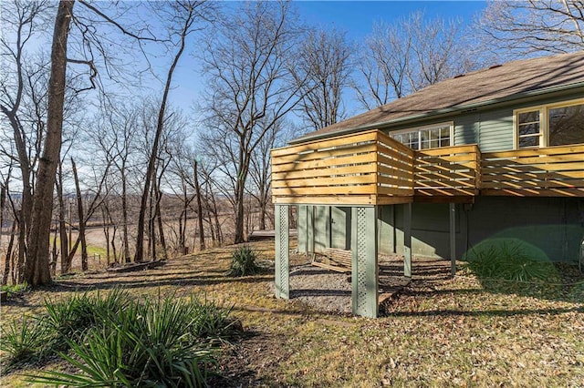 view of yard featuring a deck