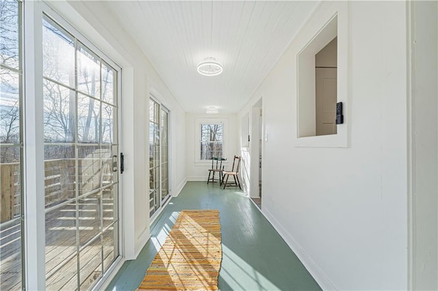 hall featuring dark wood-type flooring