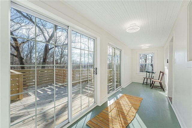 view of unfurnished sunroom