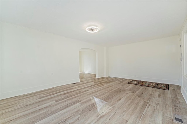 empty room featuring light hardwood / wood-style floors