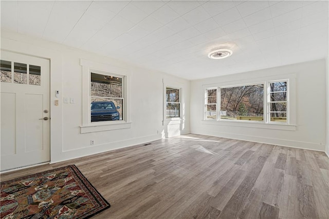 entryway with hardwood / wood-style floors