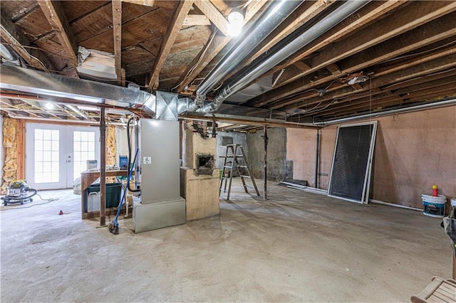 basement with heating unit