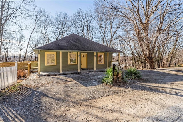 view of front of property with a porch