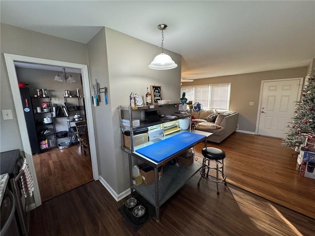 dining room featuring dark hardwood / wood-style flooring