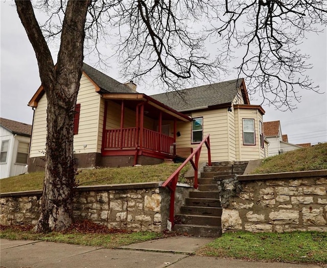 view of bungalow-style home