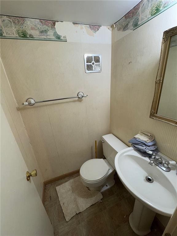 bathroom with sink and toilet