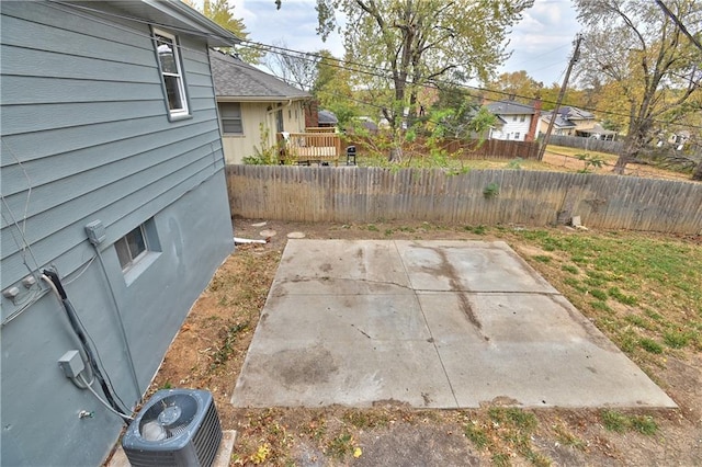 view of patio with central AC unit