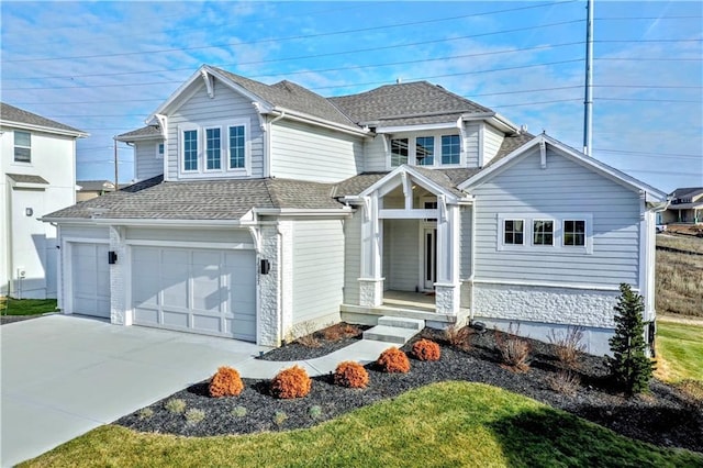 view of front facade with a garage