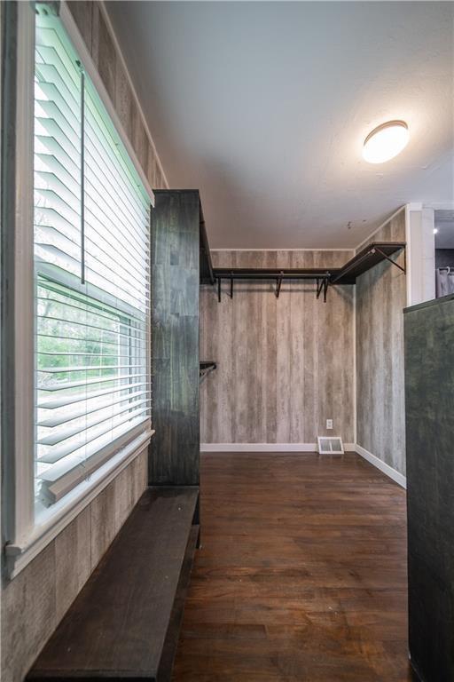 interior space with hardwood / wood-style flooring