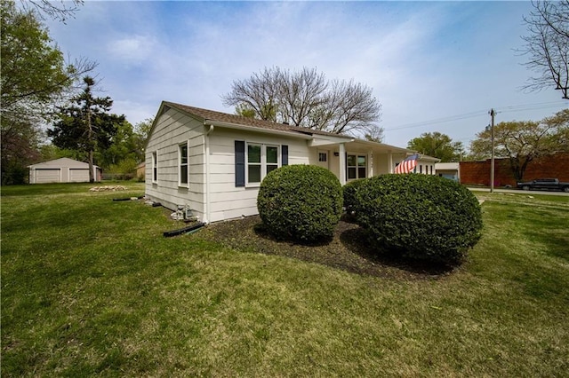 exterior space with a lawn