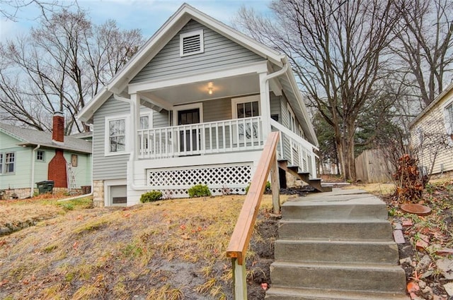 view of front of house featuring covered porch