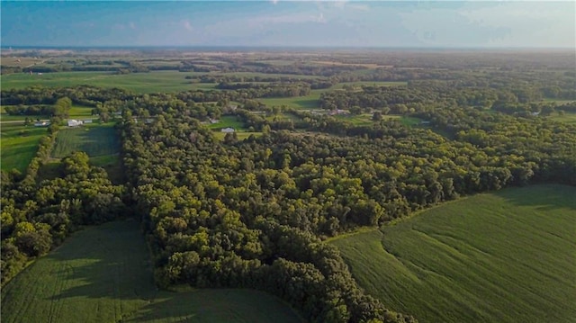 birds eye view of property with a rural view