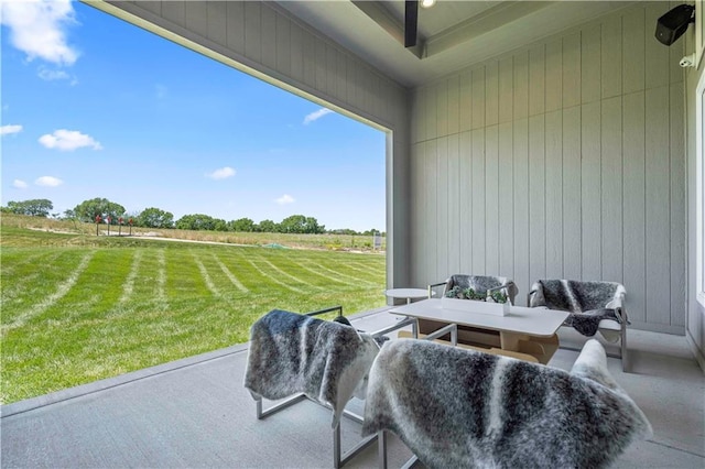 view of patio featuring a rural view