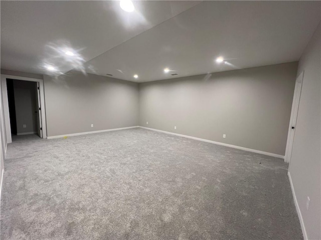 basement featuring carpet floors