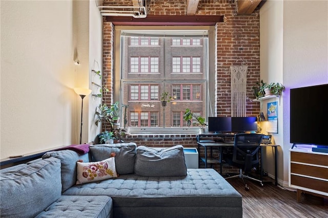 living room featuring hardwood / wood-style flooring