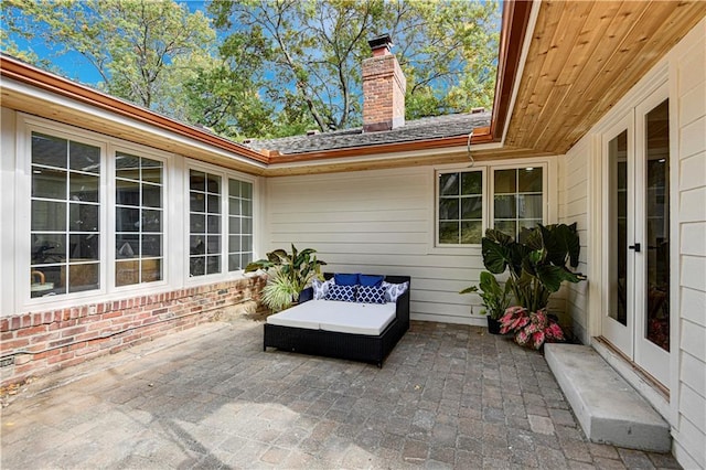 view of patio / terrace featuring french doors