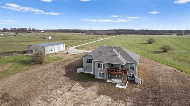 bird's eye view with a rural view