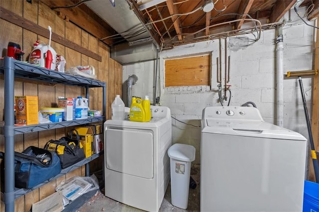 washroom with washer and dryer