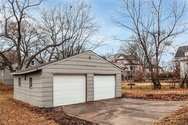 view of garage