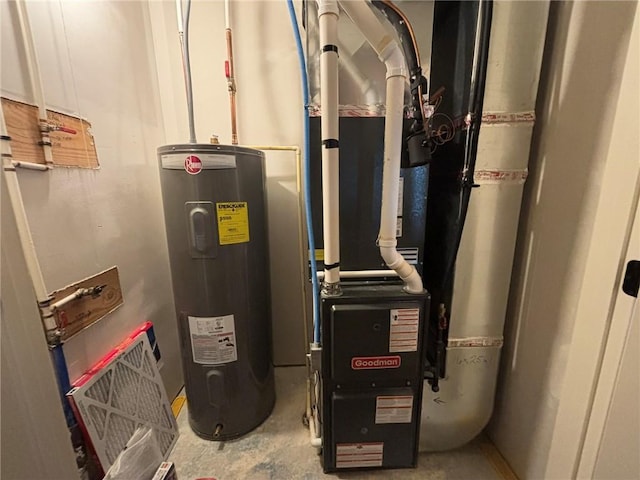 utilities with heating unit and water heater