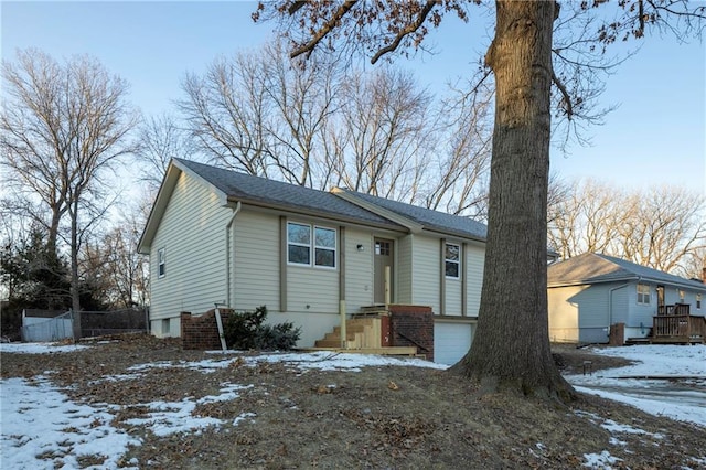 view of front of home with a garage